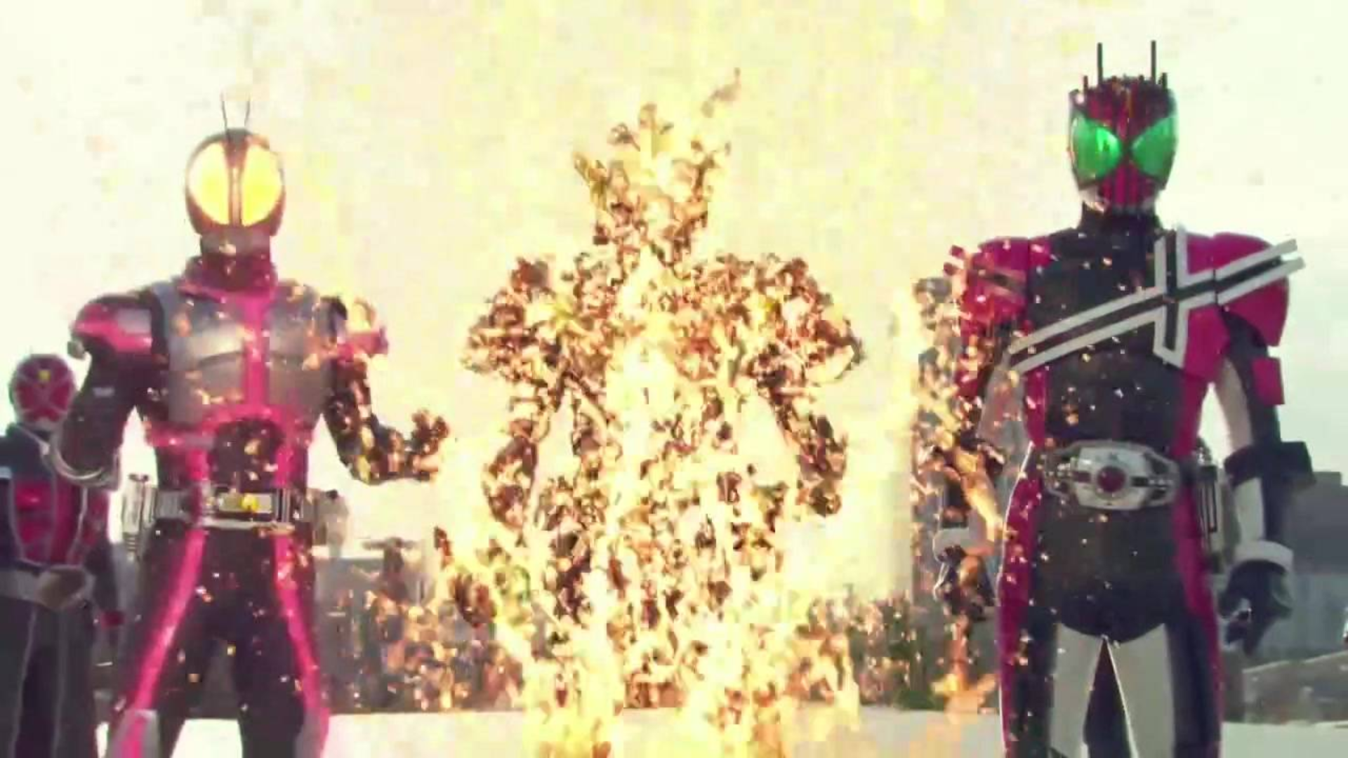 假面骑士铠武平成VS昭和假面骑士剧场版14骑士约架场面剪辑